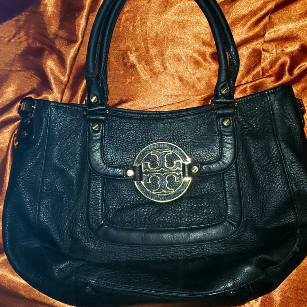 Tory Burch Amanda Black Leather Hobo